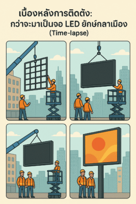 เบื้องหลังการติดตั้ง: กว่าจะมาเป็นจอ LED ยักษ์กลางเมือง (Time-lapse)