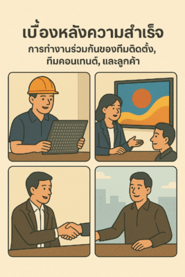 เบื้องหลังความสำเร็จ: การทำงานร่วมกันของทีมติดตั้ง, ทีมคอนเทนต์, และลูกค้า