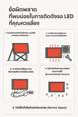 ข้อผิดพลาดที่พบบ่อยในการติดตั้งจอ LED ที่คุณควรเลี่ยง