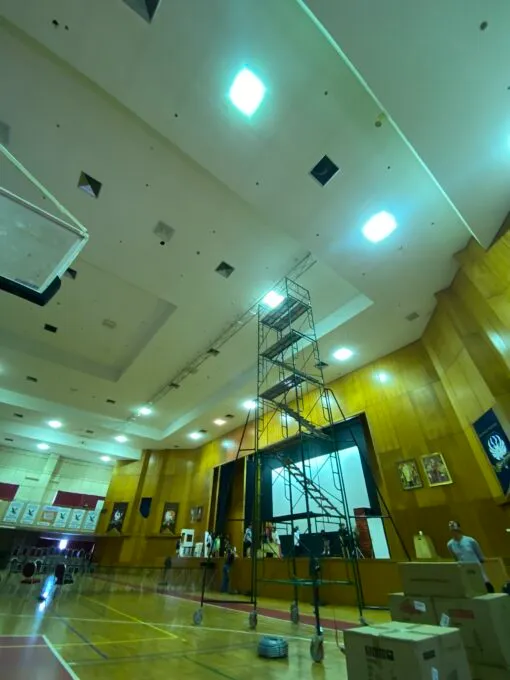 งานวางระบบโครงสร้างและจุดแขวนไฟเวทีมาตรฐานสากล ณ หอประชุมโรงเรียน The American School of Bangkok โดย Zeuscorp